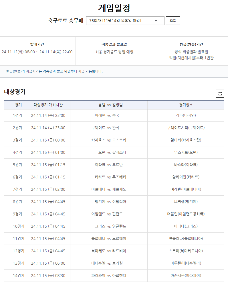 ‘1등 적중금 12억5775만원 누적’… 축구토토 승무패 76회차 마감 앞둬